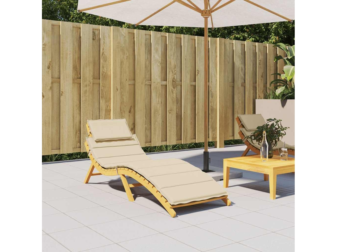 Vidaxl Almofadão P/ Espreguiçadeira 186x58x4 Cm Tecido Oxford Bege