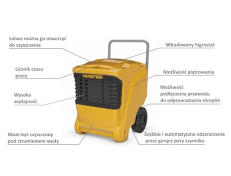 Desumidificador de ar profissional Dhp 65 56l/24h caixa de plástico Master