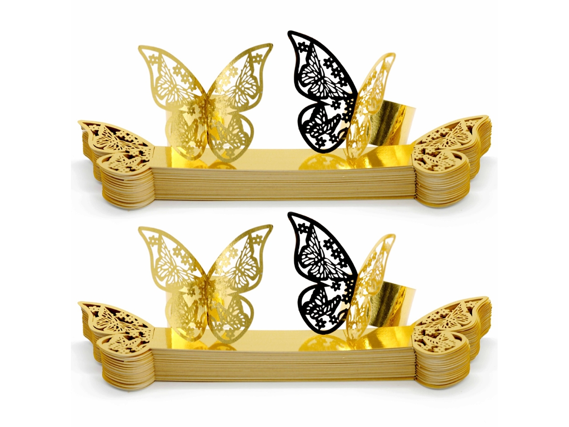 Laxiscreed Argolas De Borboleta Douradas Refletoras Para Decoração De Toalhas E Artesanato, 100 Peças