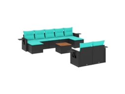 Conjunto de Sofá Jardim 3 Peças Almofadas Rattan Sintético MAISON EXCLUSIVE