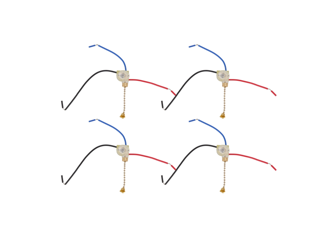 Conjunto de 4 interruptores de lâmpada com cadeia de puxar para ventilador de teto 250v 125v | S/MARCA