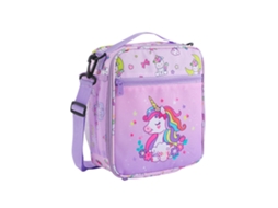 Nova Lancheira Escolar, Bolsa Bento com Estampa de Unicórnio (feminina) MDUG (roxo)