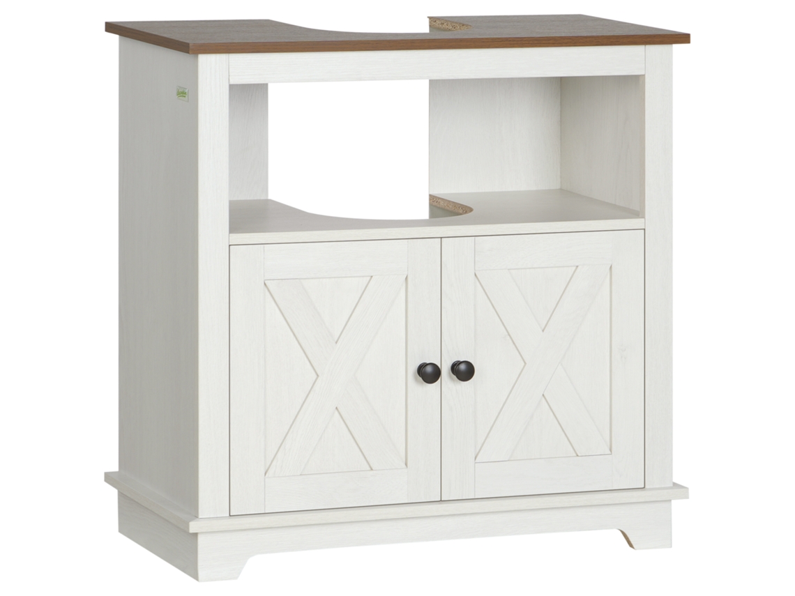 Móvel para Lavatório S/MARCA de Madeira com 2 Portas, Prateleira e Dimensões 60x30x60 Cm Branco