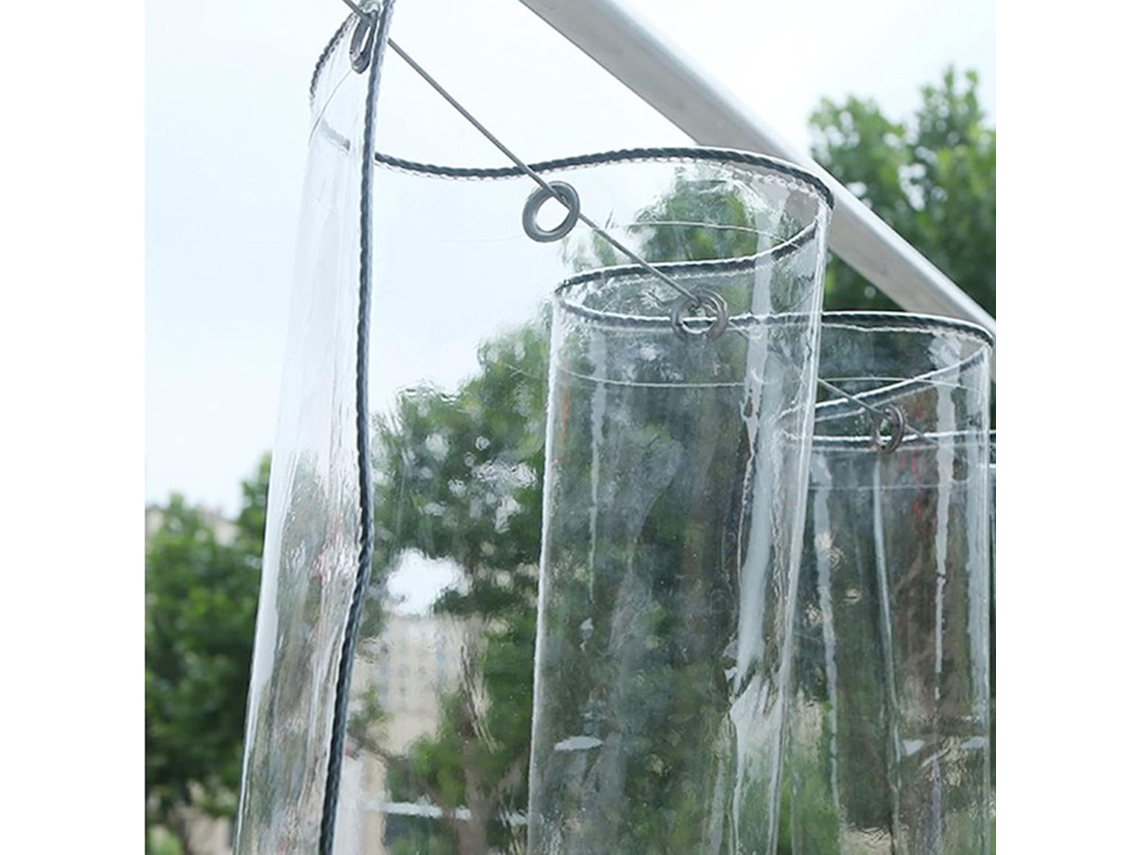 Heavy Duty Waterproof Pvc Transparent Tarpaulin Rainproof 420g M² Tear Resistant, Windproof, Outdoor Clear Tarp With