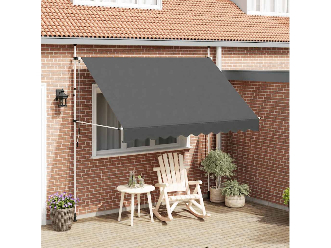 Vidaxl Toldo Retrátil Manual 300 Cm Antracite