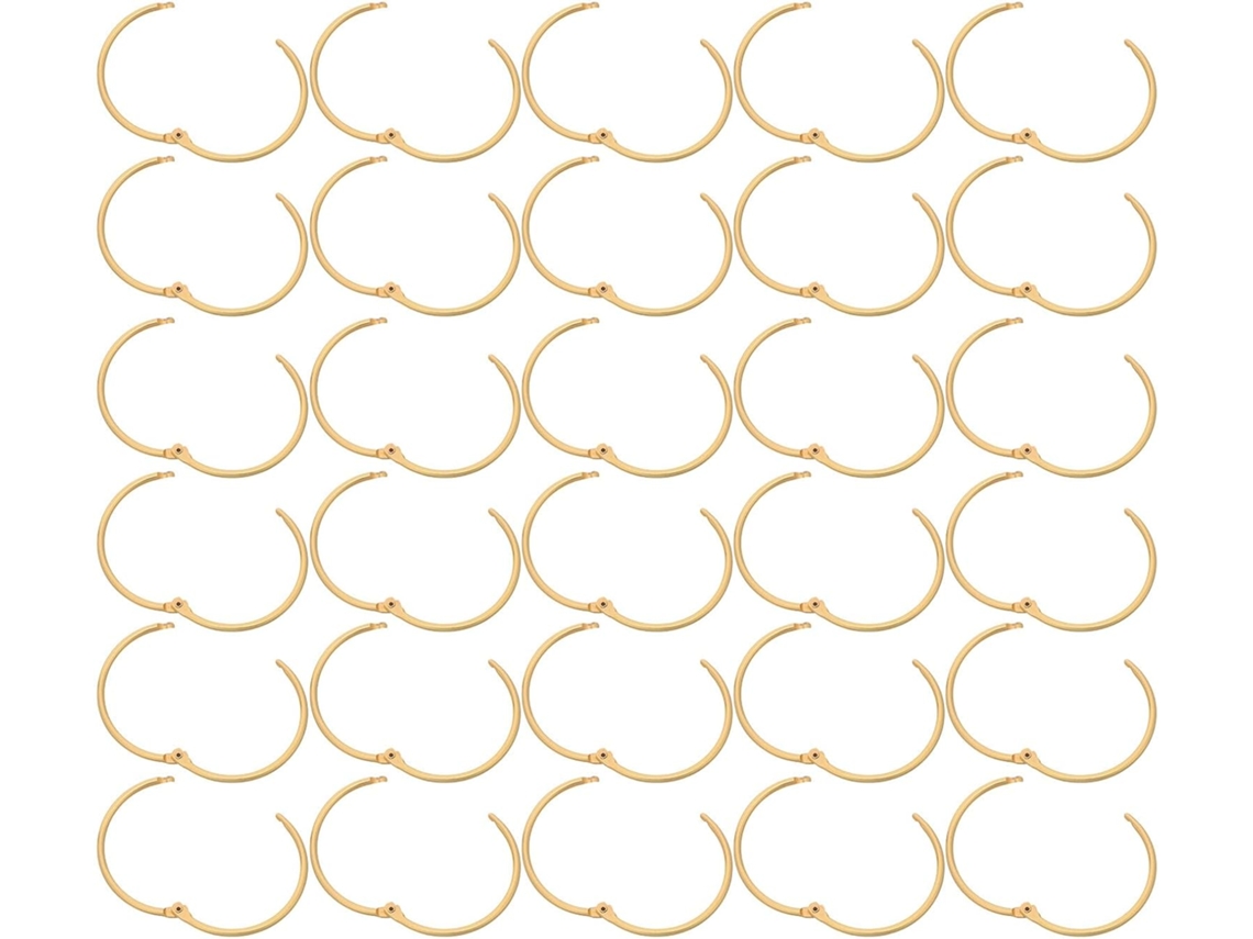 Hemoton 48 Anéis Metálicos Pasta De Folhas Soltas, Diâmetro Interno De 50mm, Cor Dourada, 48 Peças Organização