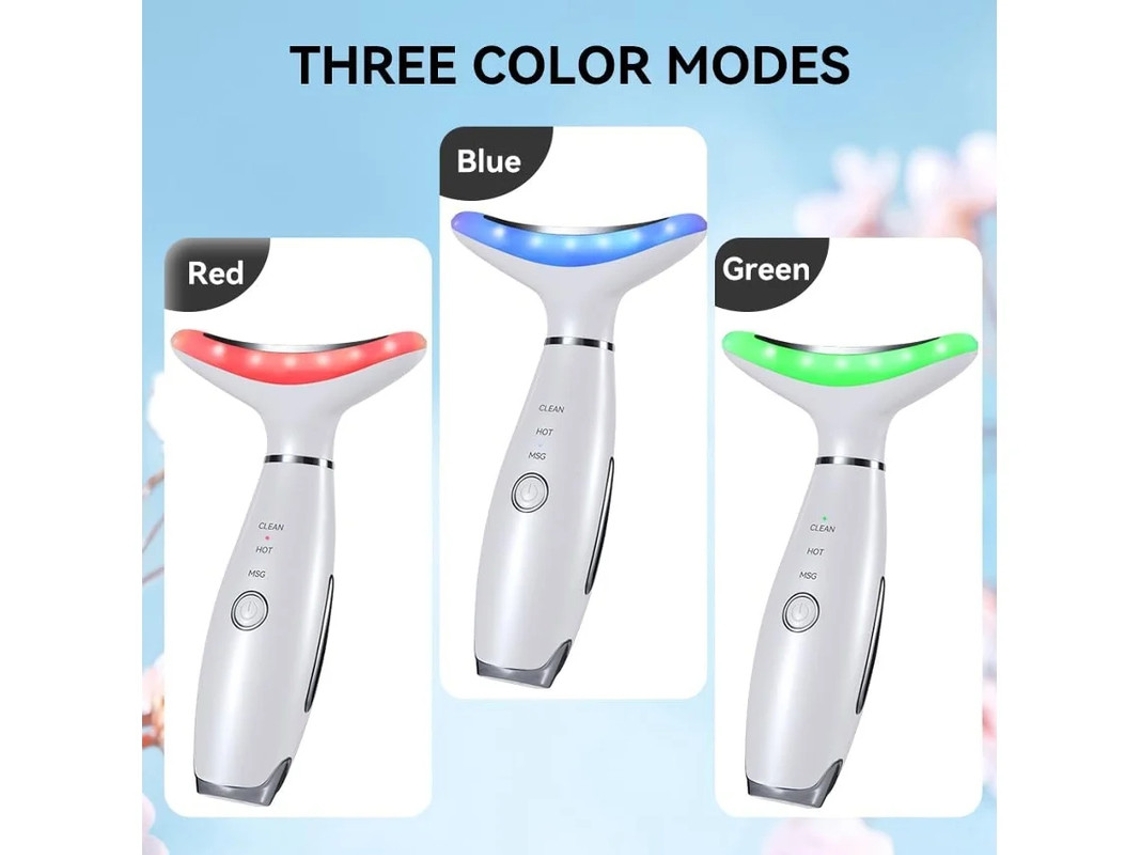 Massajador Facial De Pescoço Massajador Facial Para Duplo Queixo 3 Modos Ferramenta De Escultura Facial Com Vibração Branco Bestvite