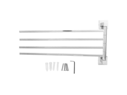 Suporte Toalha Inoxidável Rotativo 180° 4 Barras