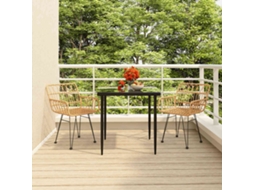 Vidaxl 3 Pcs Conjunto De Jantar Para Jardim Vime Pe