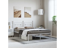 Estrutura De Cama Com Cabeceira 150x200 Cm Metal Branco