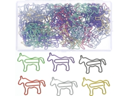 Conjunto De 80-clips Papel Metálicos Pequenos E Coloridos Em Formato Cavalo Para Uso Diário No Escritório