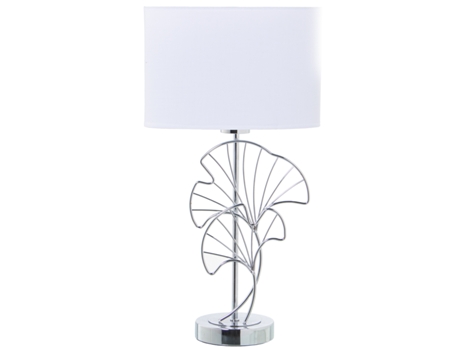 Candeeiro de Mesa em Metal Prateado, 1Xe27, Máx. 40W (Não Incluída)