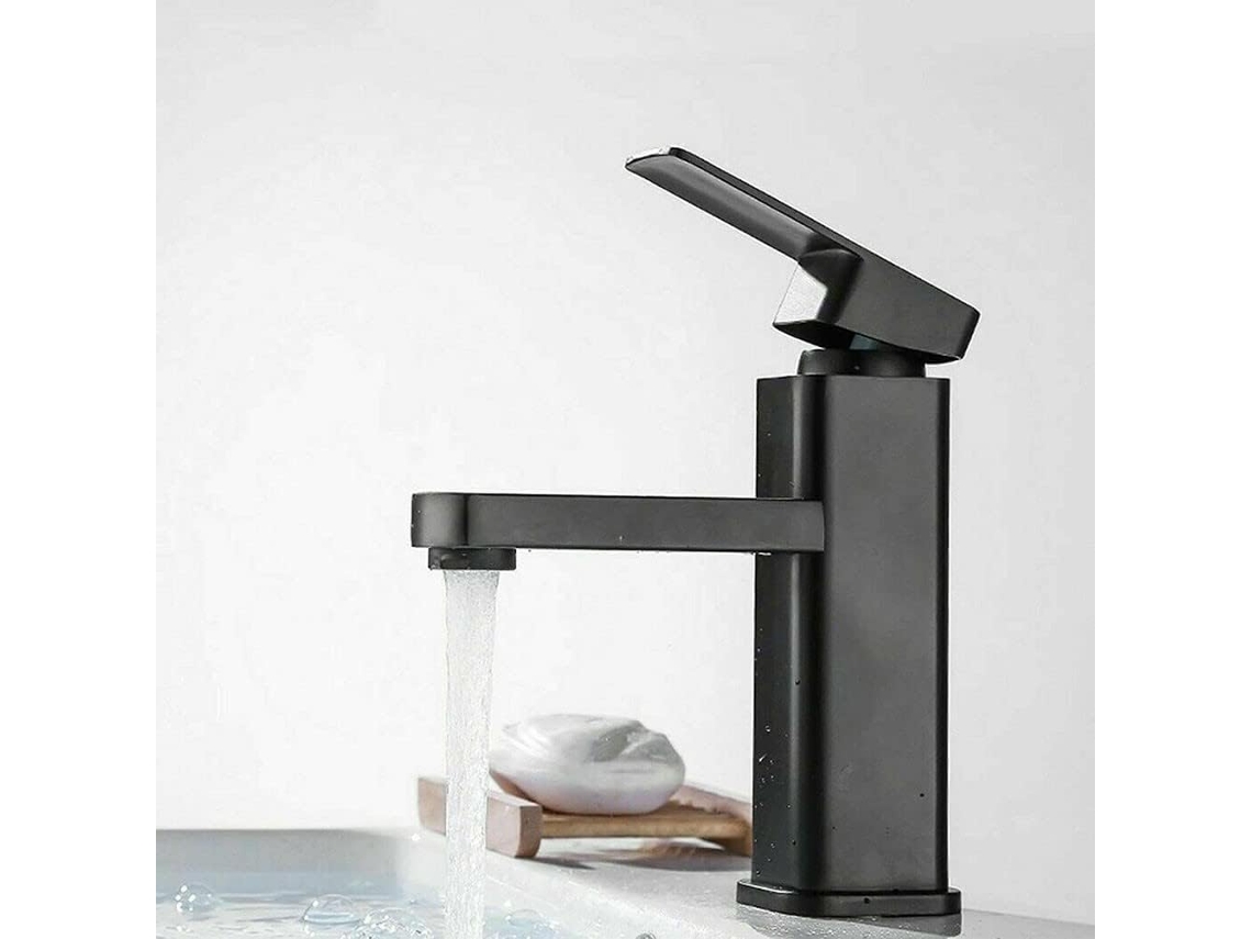 Torneira De Banheiro Com Monocomando Em Aço Inoxidável Preto Fosco
