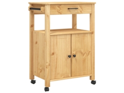 Kitchen Trolley, Kitchen Trolleys Vidaxl Marrom Madeira De Pinho (60 X 40 X 88.5 Cm)