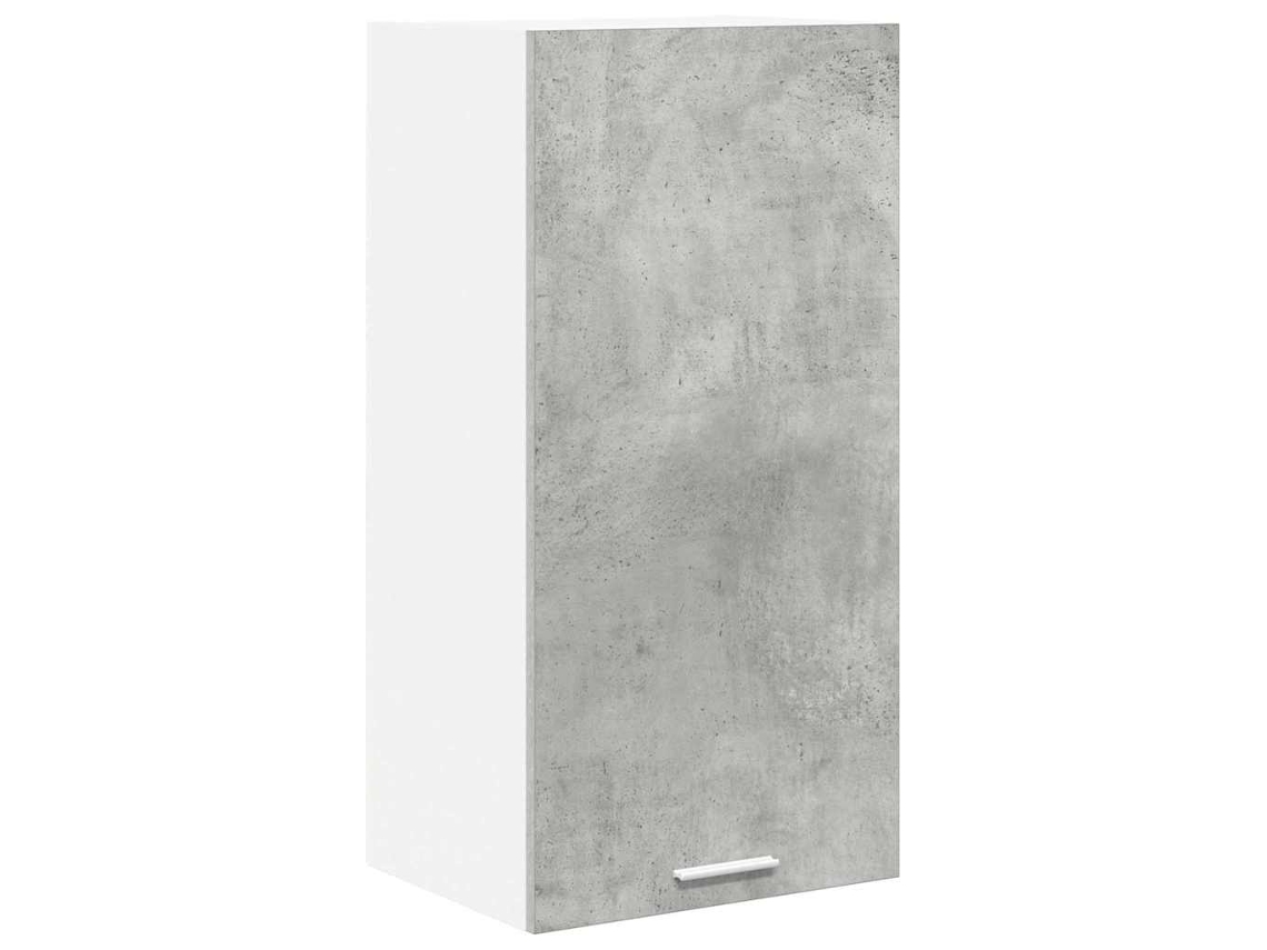 Armário Suspenso Cinza Concreto e Branco (40x31x80 cm)