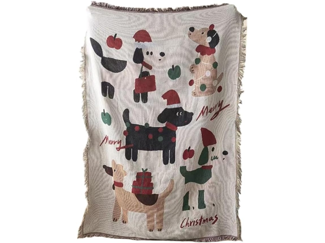 Manta Decorativa de Natal Syjym para Sofá Lazer Série Natalina, Ideal para Quarto, Sala de Estar
