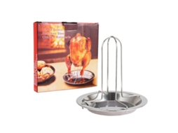 Grelha De Aço Inoxidável Para Assar Frango Com Suporte Para Lata De Cerveja, Com Bandeja Coletora De Gordura, Ideal Para Churrascos E Acampamentos Ao