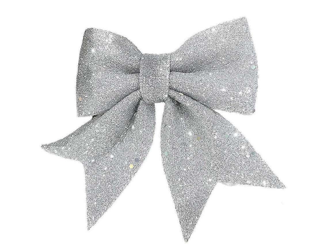 Rebe adornos de Lazo Grande com Brilho para Árvore de Natal Decoração de Presente 2/10pcs 2 Unidades Plata