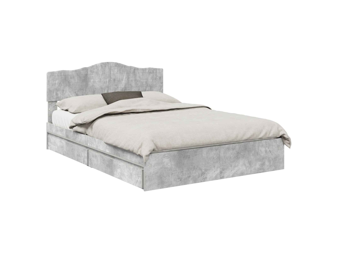 Cama com Armazenamento Cinzento 150x200 cm Madeira Processada MAISON EXCLUSIVE