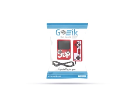 Consola de Jogos Portátil com 400 Jogos Comando Cabo de Áudio/Vídeo e de Carregamento Vermelho GOEIK BY PC GO