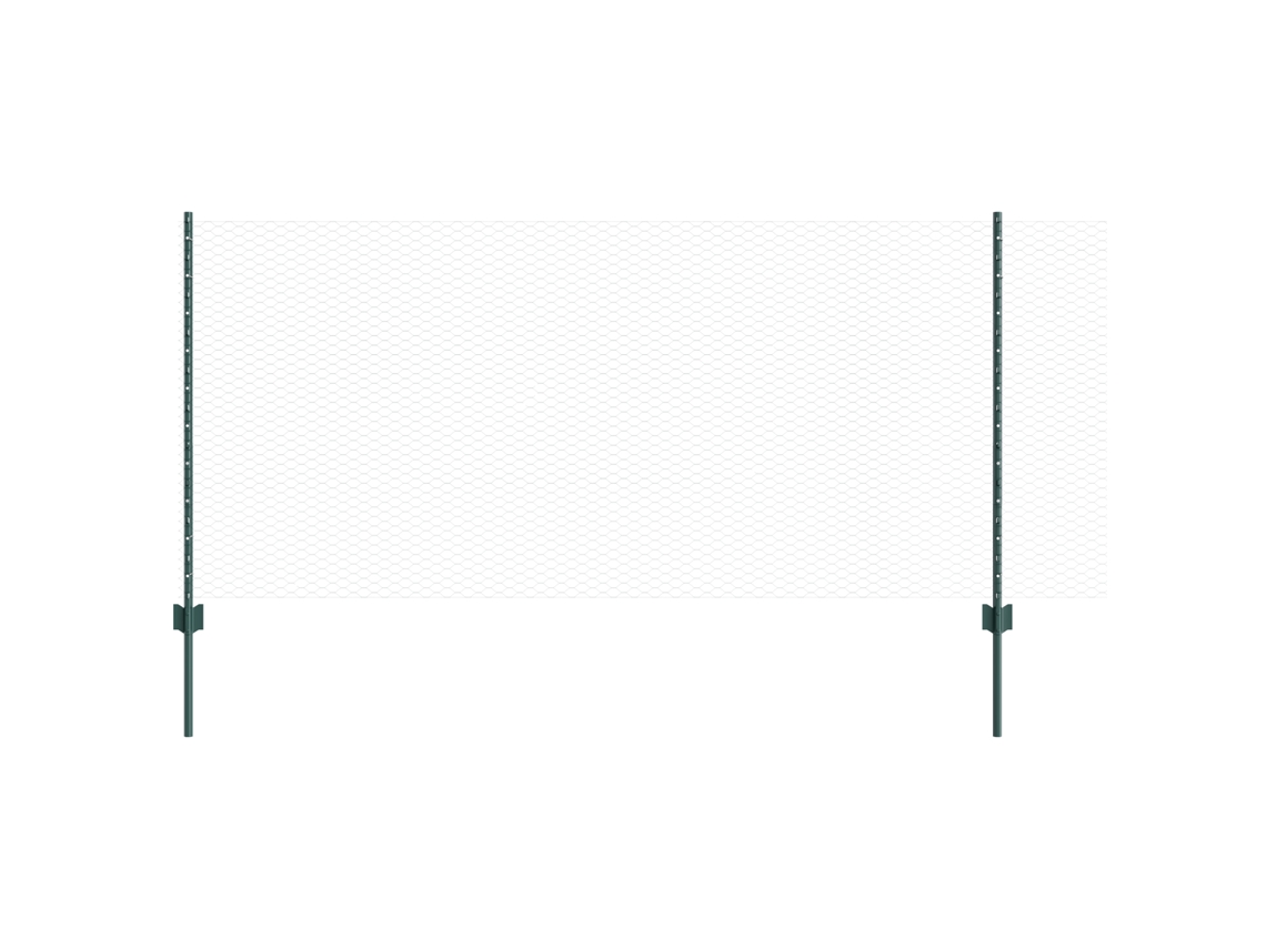 Conjunto 1 Painel De Cerca Vidaxl Verde Aço (100 X 1 M)