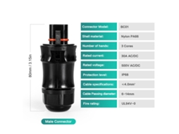 Laxiscreed Conector Eléctrico Estanque De 3 Pinos Para Montagem E Resistência À Temperatura