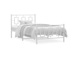 Cama com Cabeceira e Pés VIDAXL Metal Branco (100x200cm)