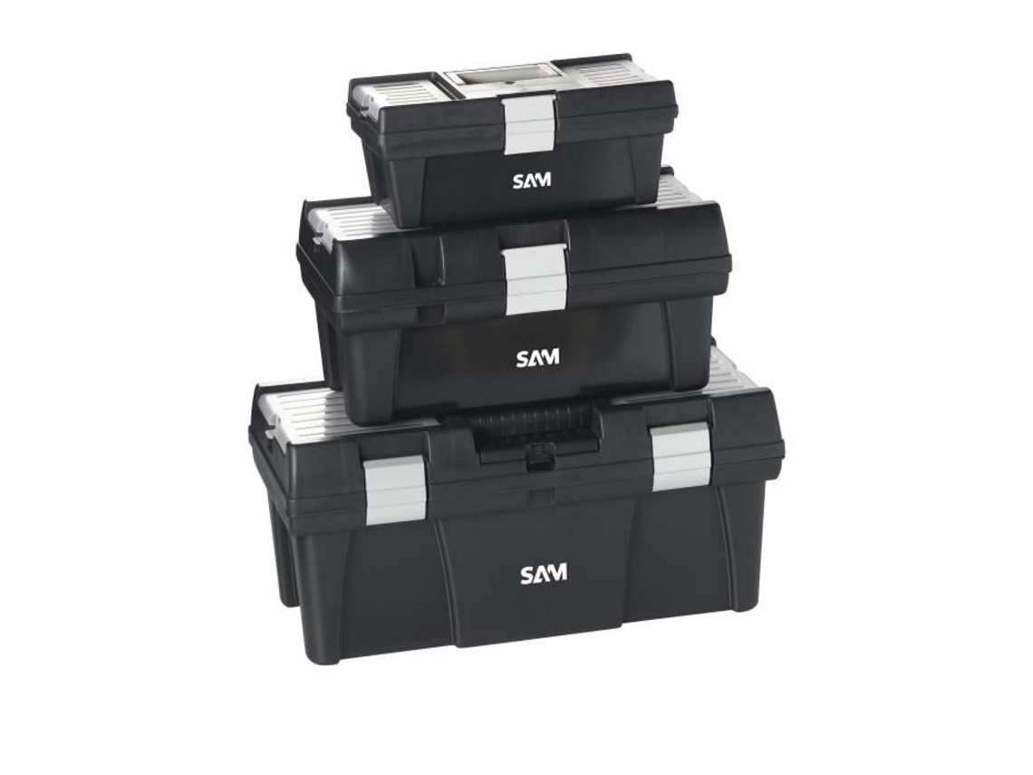 Conjunto de 3 Caixas de Ferramentas em Pvc SAM OUTILLAGE Cao-Pack