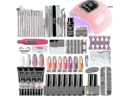 25 26 Nail Art Set With Lamp Dryer Rig Poly Gel Polish Soakoff Tool GOKOCO