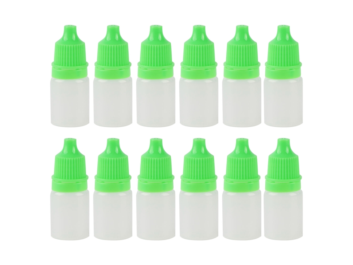 50 Frascos de Gotejamento Vazios 5ml para Colírios com Tampa e Rolha Pe Verde Portátil