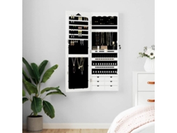 Vidaxl Móvel Para Joias De Parede Espelhado 37,5x10x106 Cm Branco