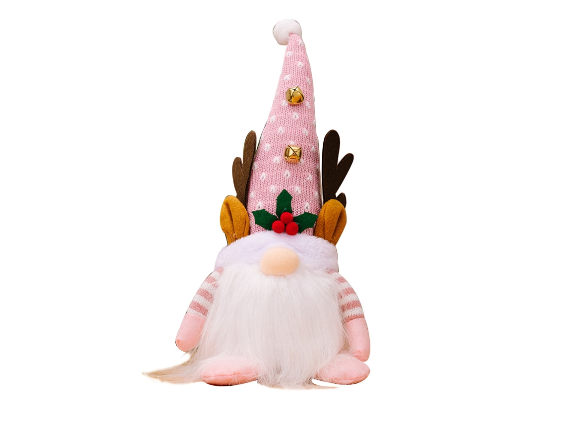 Boneca de pano nórdica de Natal Tomte com luz, elfo de Páscoa feito à mão, decoração natalina rosa, presente para festa em casa.