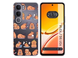 Capa Tumundosmartphone De Silicone Transparente Para Vivo Y31 5g / Y21d Com Estampa De Capivara 01 Desenhos