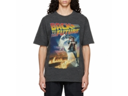 Rockinstone Back To The Future Movie Poster With A Gig Logo Heather Black Adult T-shirt Size:s