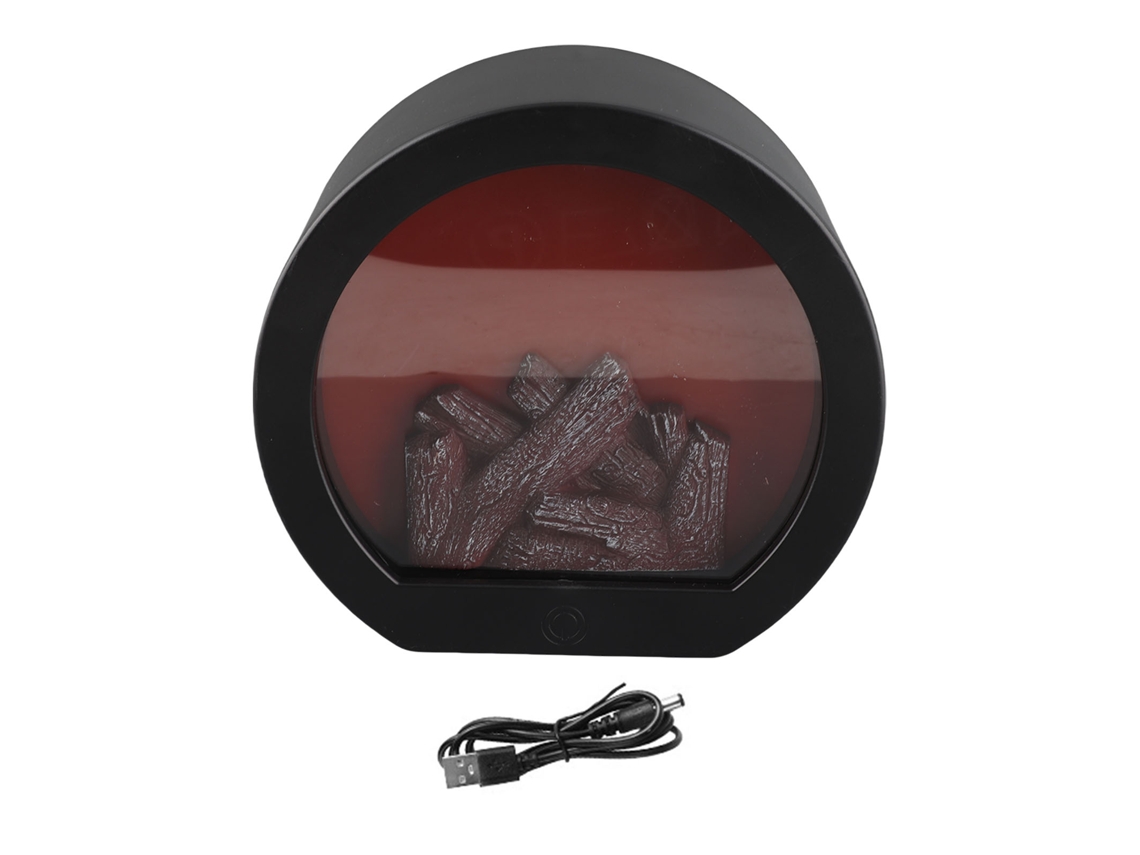 Lanterninha de lareira com chama led simulada luz suave econômica usb recarregável decoração casa S/MARCA