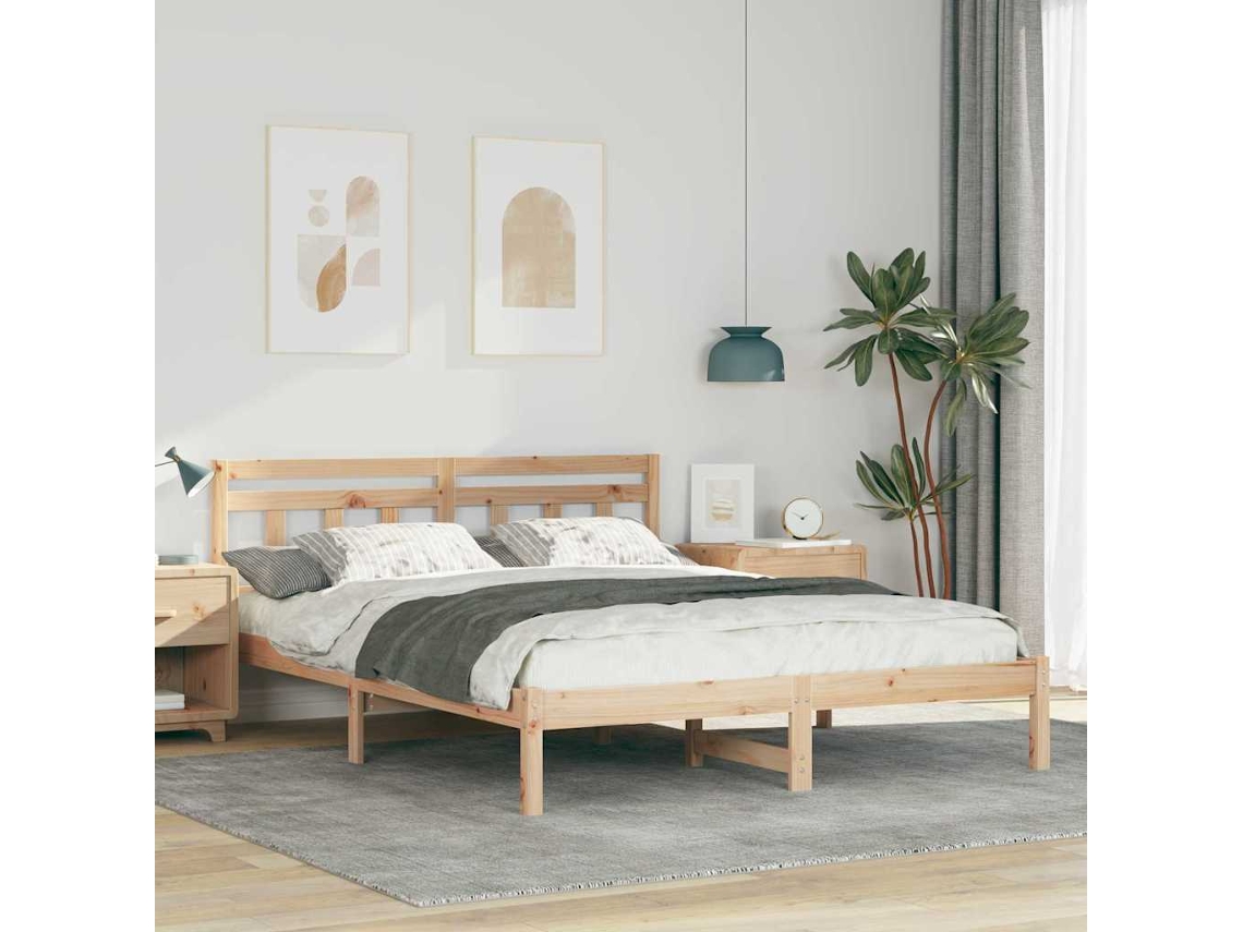 Vidaxl Estrutura da Cama Castanho 140 X 200 Cm