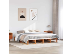 Cama Sem Colchão 180x200 Cm Pinho Maciço Castanho-mel