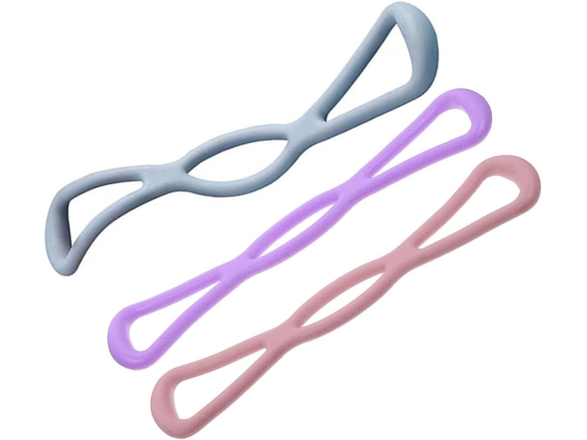 Conjunto De 3 Faixas Elásticas Ioga Fomiyes Para Exercícios Feitas Material Tpr Resistente, Com Função Treino