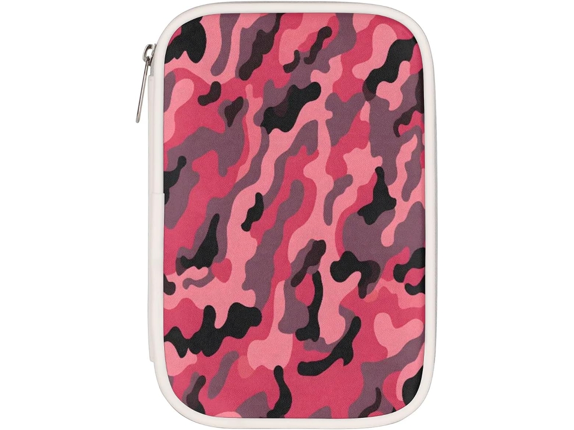 Estojo Lápis Camuflado Rosa E Branco, Organizador De Material Escolar, Estojo Lápis Camuflado, Caixa