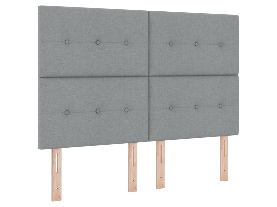 Conjunto 1 Cama Box Vidaxl Cinzento-claro Tecido (140 X 190 Cm)