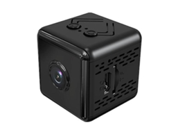 Mini câmera WiFi sem fio HD 4K 1080P com DVR, visão noturna e detecção de movimento (preta)
