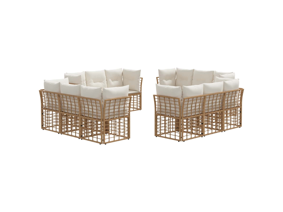 Maison Exclusive - Conjunto De Sofás Para Exterior Natural Poliéster