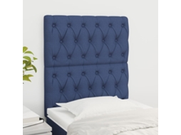 Vidaxl Cabeceira Azul 80x7x118/128 Cm Tecido