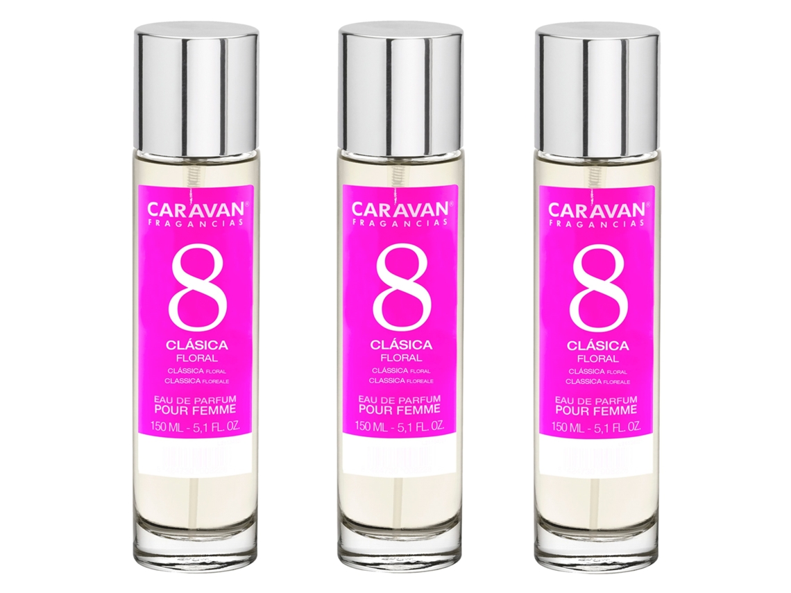 3X Perfume Feminino Nº8 150Ml CARAVAN