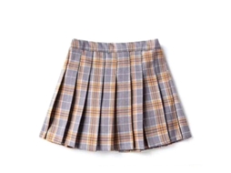2026 saia Mini Plissada de Tênis para Meninas com Cintura Alta e Cremalheira, Tamanho 170 , Cor Branca, Material Mistura de Algodão (15 16 Anos)