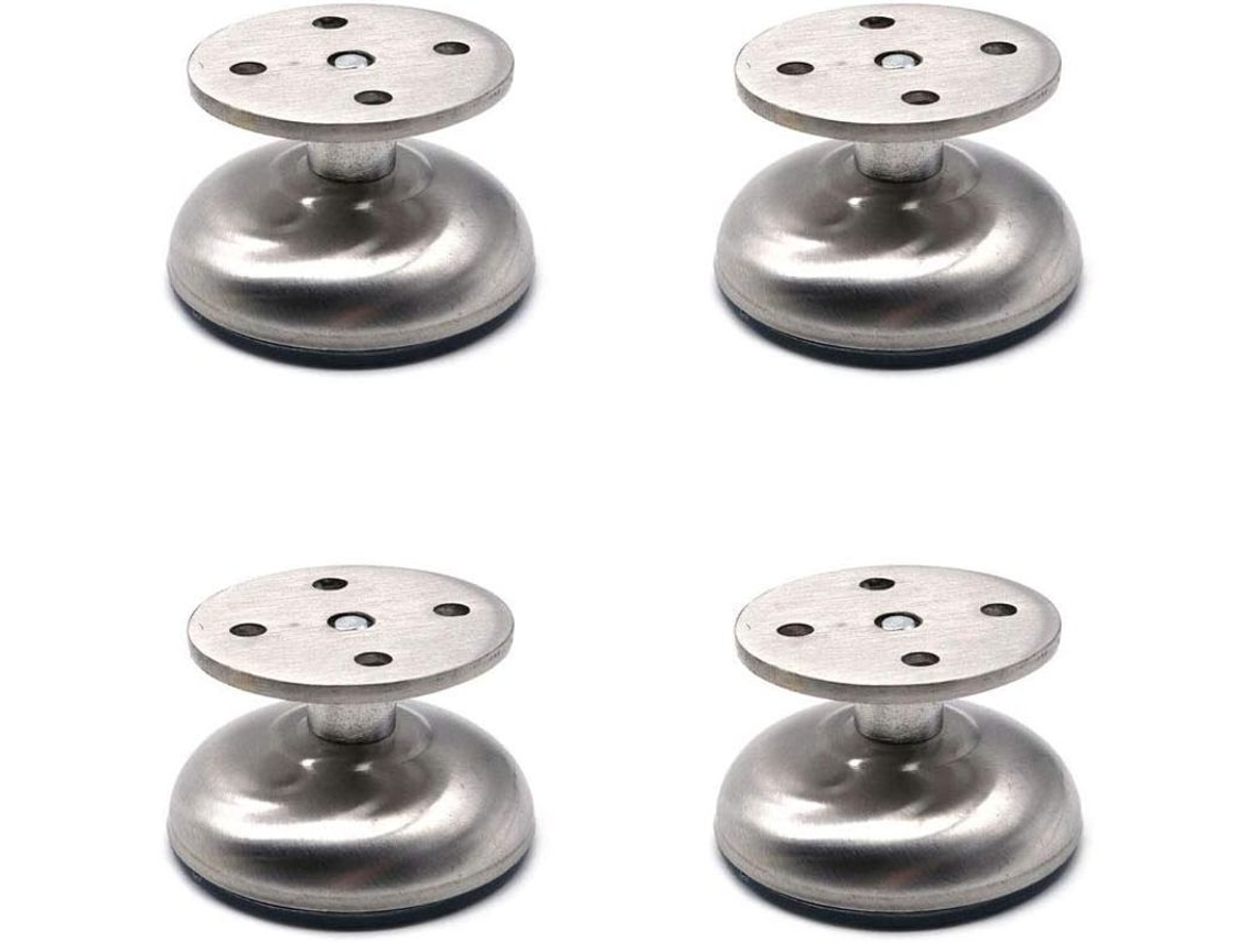 Conjunto de 4 patas ajustáveis LINJOU, aço inox, 3,8cm, até 100kg
