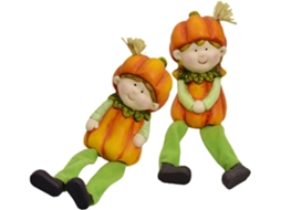 Kit de 2 Estatuetas de Cerâmica Healeved para Decoração de Jardim, em Cerâmica Vermelha e Poliéster. Decoração Vibrante CHABERLU