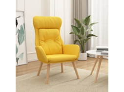 Vidaxl Cadeira De Descanso Tecido Amarelo Mostarda