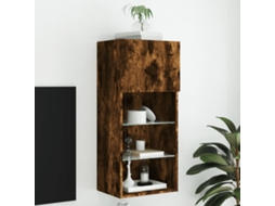 Vidaxl Móvel De Tv Com Luzes Led 40,5x30x90 Cm Carvalho Fumado