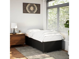 Estrutura De Cama 80x200 Cm Couro Artificial Preto